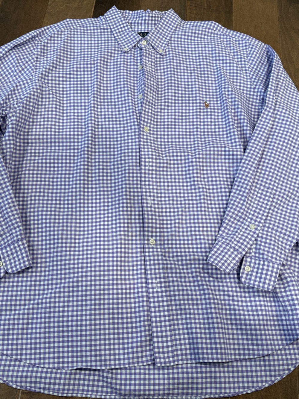 Polo by Ralph Lauren Lavender and White Gingham Button-Down Shirt
